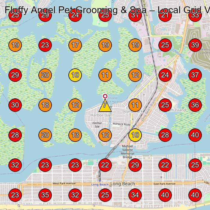 Fluffy Angel Pet Grooming & Spa GeoGrid visibility map for Animal Hospital in Hewlett